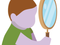 baby holding a mirror